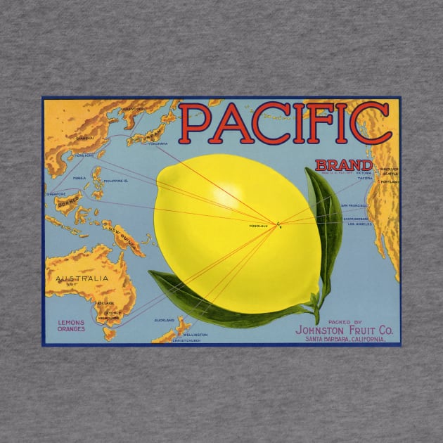 Vintage Pacific Brand Fruit Crate Label by MasterpieceCafe